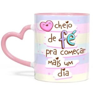 Caneca personalizada, Alça de coração colorida