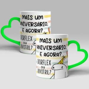 Caneca personalizada, Alça de coração colorida