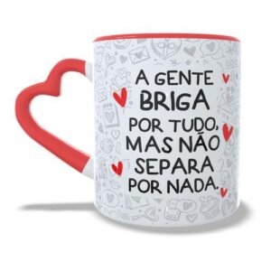 Caneca personalizada, Alça de coração colorida